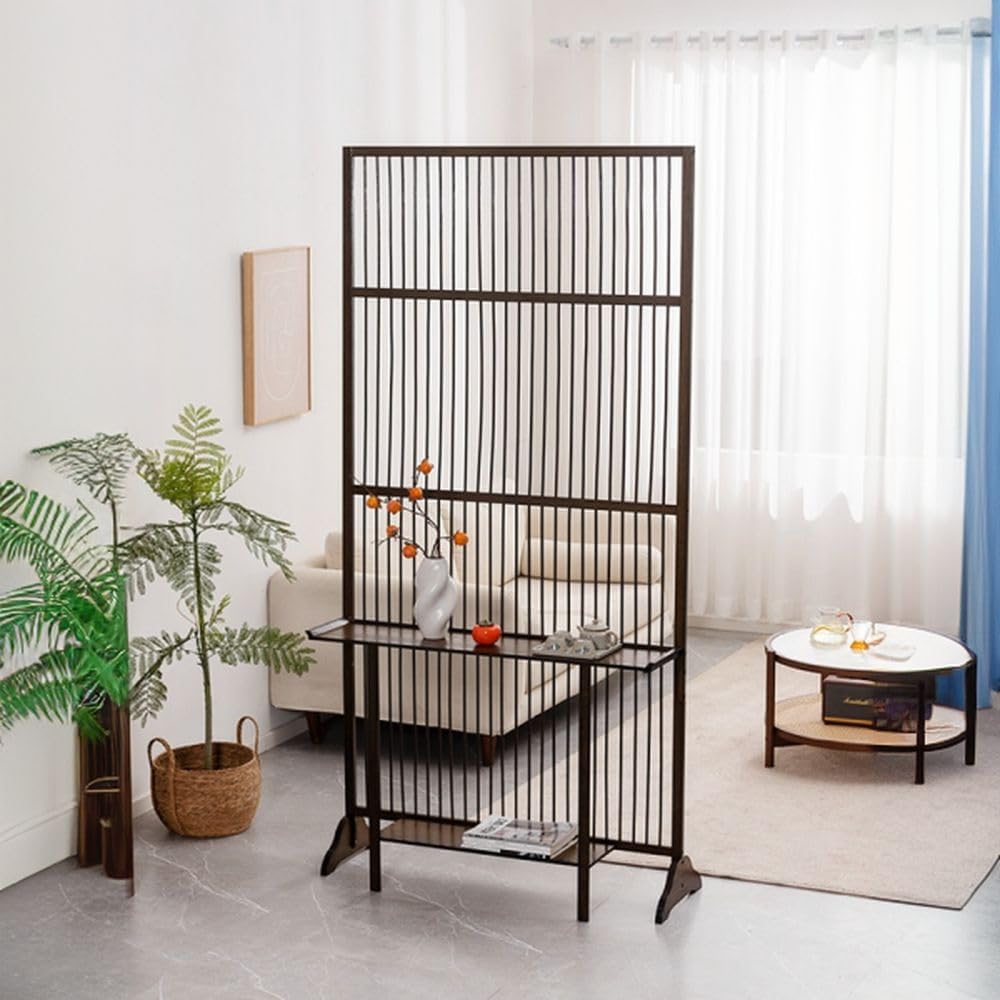 Walnut Bamboo Freestanding Room Divider