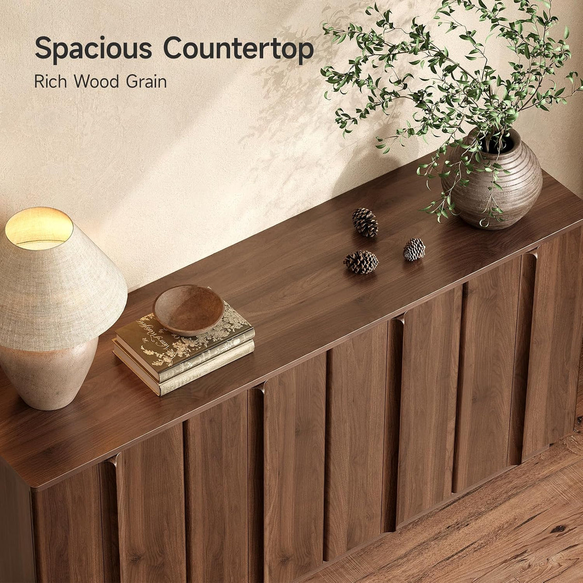 61" Walnut Sideboard Buffet