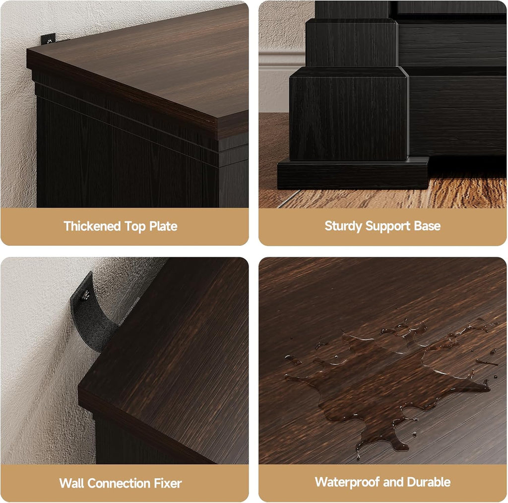 63" Black 4 Barn Doors Buffet