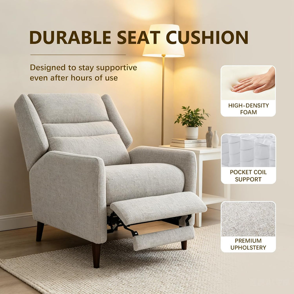 Beige Extra Wide Manual Recliner