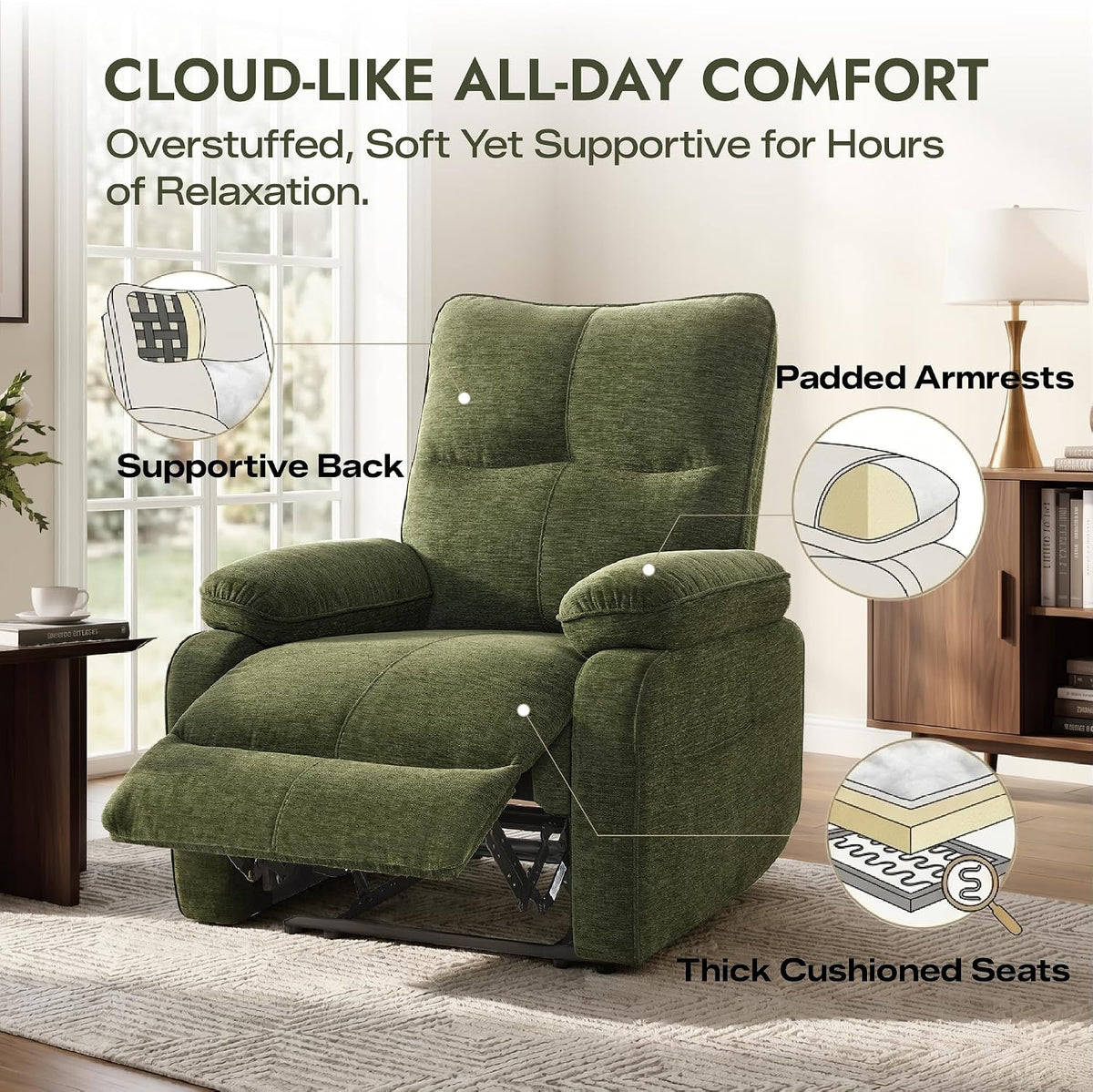 Green Wall Hugger Recliner